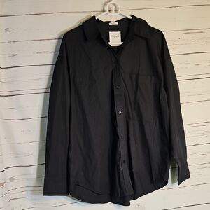Abercrombie Fitch Black Oversized Button Down Shirt  Size M